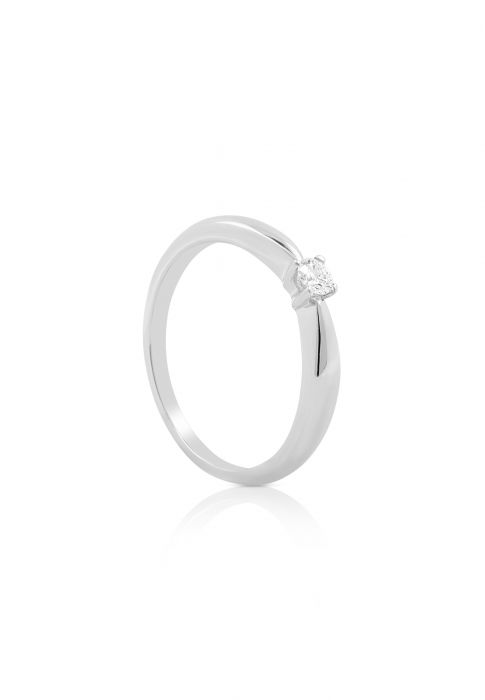 Solitaire Ring Diamant 0.10ct. Palladium-Weissgold 750