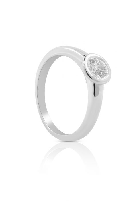 Solitaire Ring Diamant 0.50ct. Weissgold 750