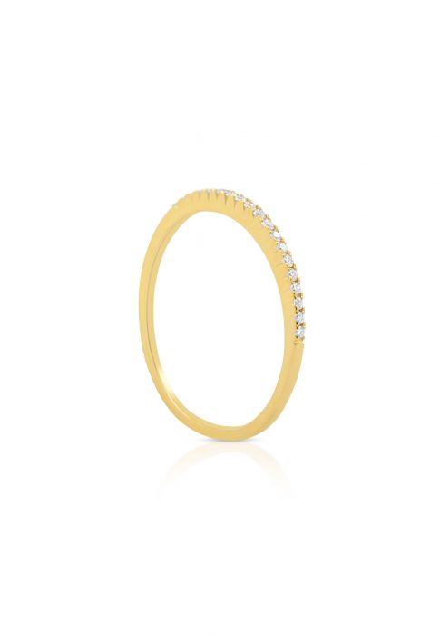 Ring Gelbgold 750 Brillanten 0.10ct. Rivère 4-Grifffassung (54)