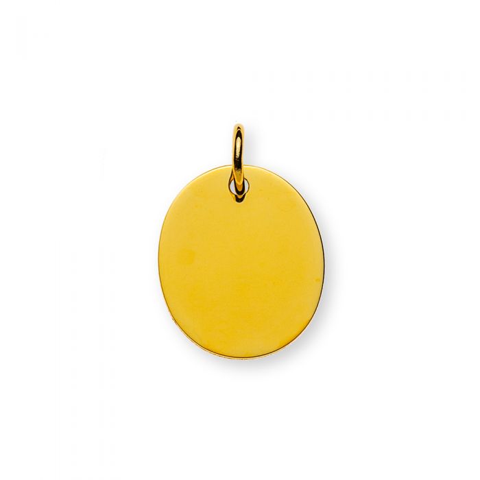 Pendant engraving plate yellow gold 750 oval 16mm