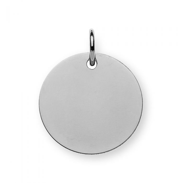 Pendant engraving plate white gold 750 round 16mm