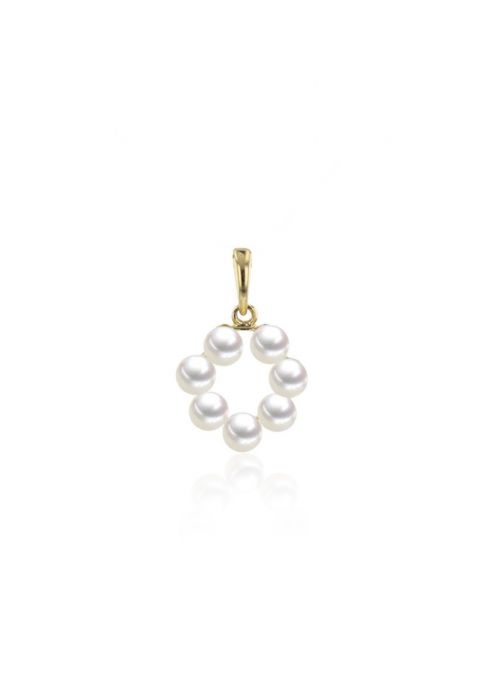 Pendant yellow gold 585 freshwater pearl 3-4mm