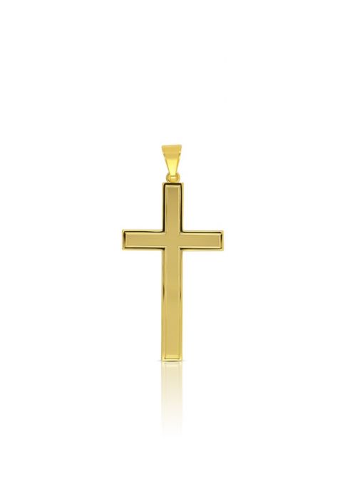 Pendentif croix de poutre en or jaune 750, 50x24mm 