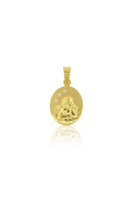 Angel pendant yellow gold750 diamonds 0.015ct. 20x13mm