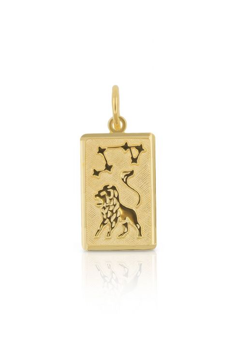 Pendentif signe du zodiaque lion en or jaune 750, 20x9mm