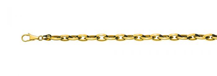 Bracelet Navette Gelbgold 750, 19cm 6.6x13.5mm