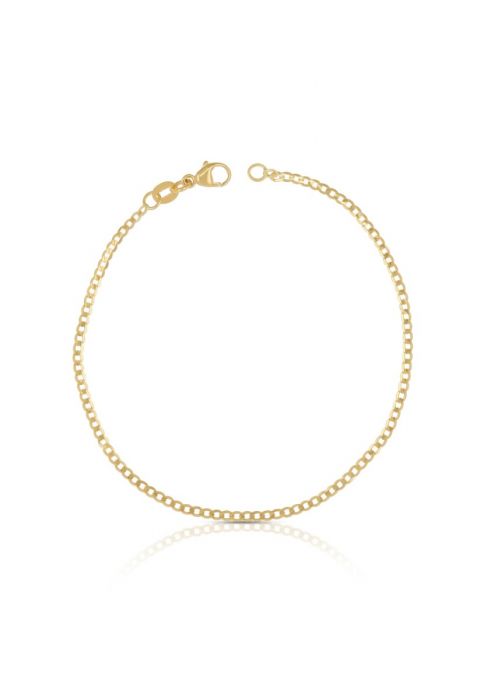 Anklet curb chain yellow gold 750, 24cm, 1.9mm