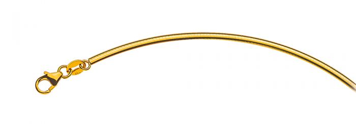 Necklace Omega mesh yellow gold 750 Double face matt/shiny 1,9mm, 42cm