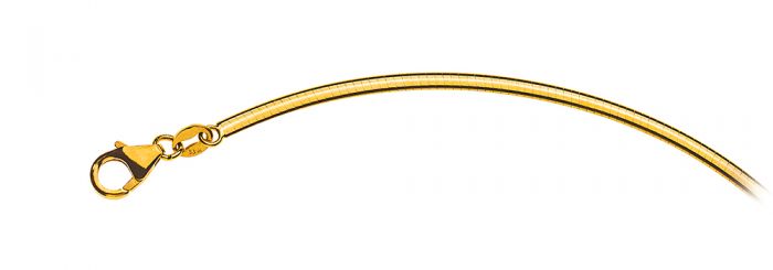 Necklace Omega mesh yellow gold 750 Double face matt/shiny 2.5mm, 50cm