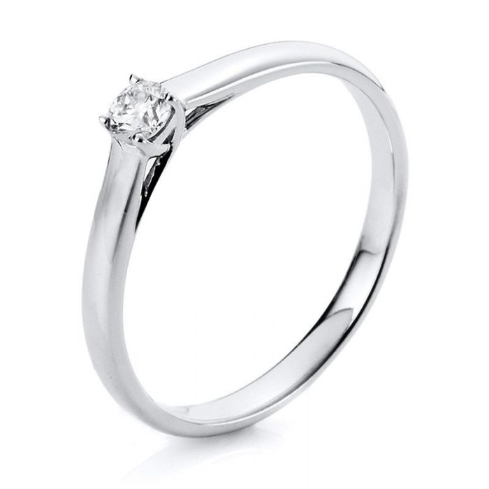 Solitär-Ring 585/14K Weissgold Diamant 0.3ct.