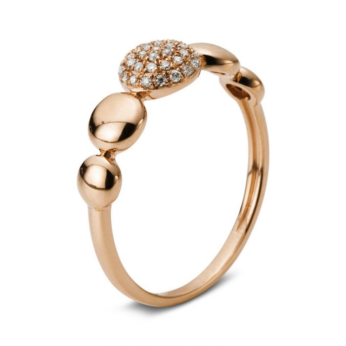 Ring 585/14K rose gold diamond 0.15ct.