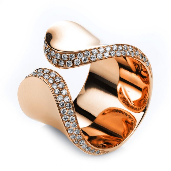 Ring 750/18K Rotgold Diamant 0.46ct.