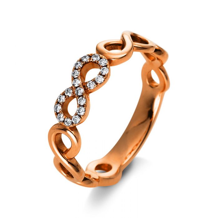 Ring 750/18K Rotgold Infinity Diamant 0.09ct.