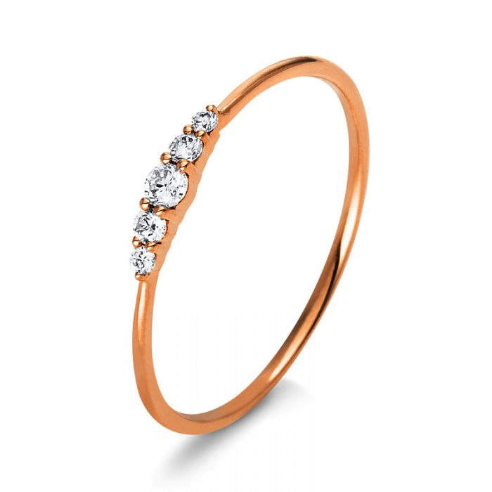 Engagement ring 585/14K rose gold diamond 0.1ct.