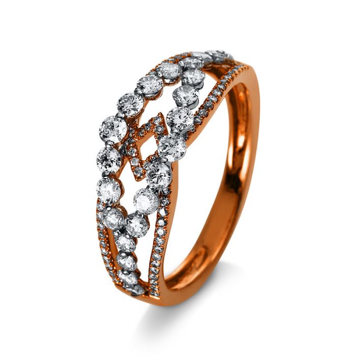 Ring 750/18K Weissgold/Rotgold Diamant 0.85ct.