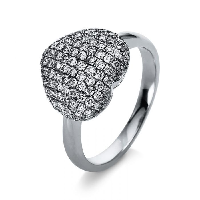 Ring 750/18K Weissgold Herz Diamant 0.87ct.