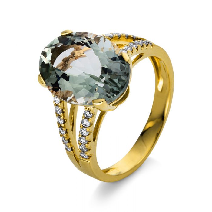 Ring 750/18K Gelbgold Diamant 0.25ct. Amethyst 5.35ct. 