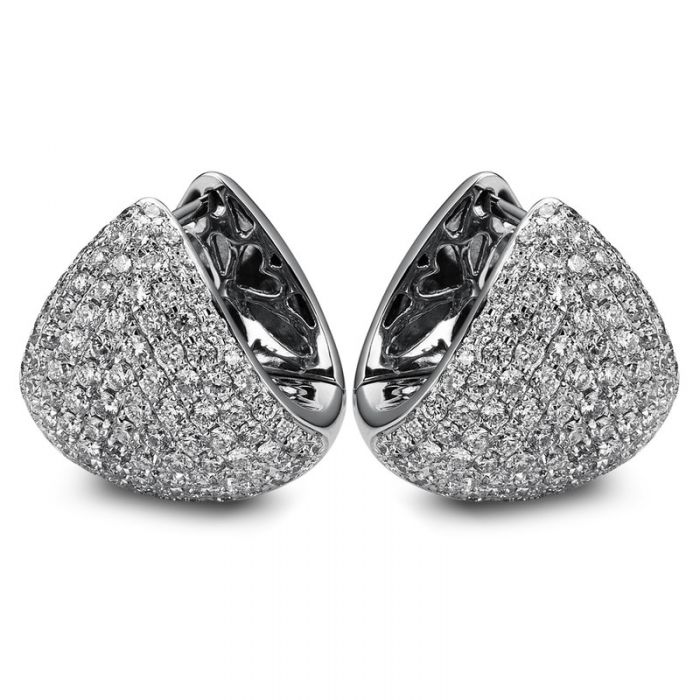 Earrings 750/18K white gold diamond 3.36ct.