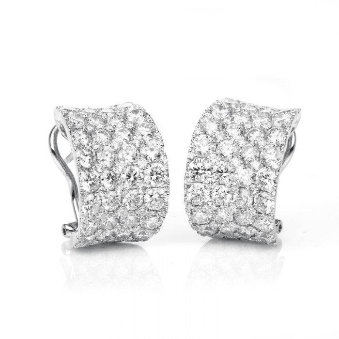 Earrings 750/18K white gold diamond 7.64ct.