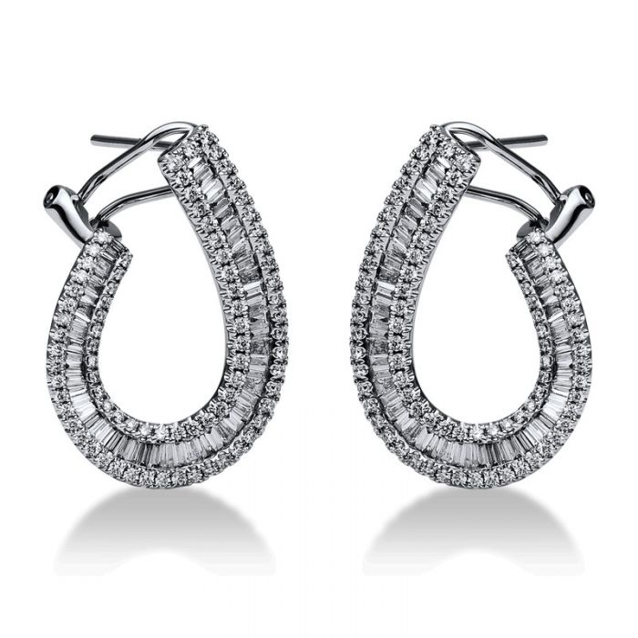 Earrings 750/18K white gold diamond 1.54ct.