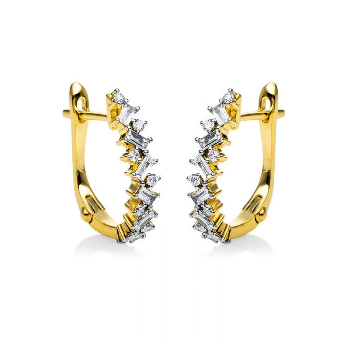 Earrings 750/18K yellow gold diamond 0.55ct.