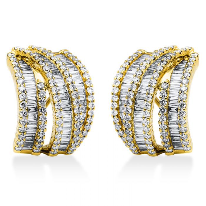 Earrings 750/18K yellow gold diamond 6.52ct.