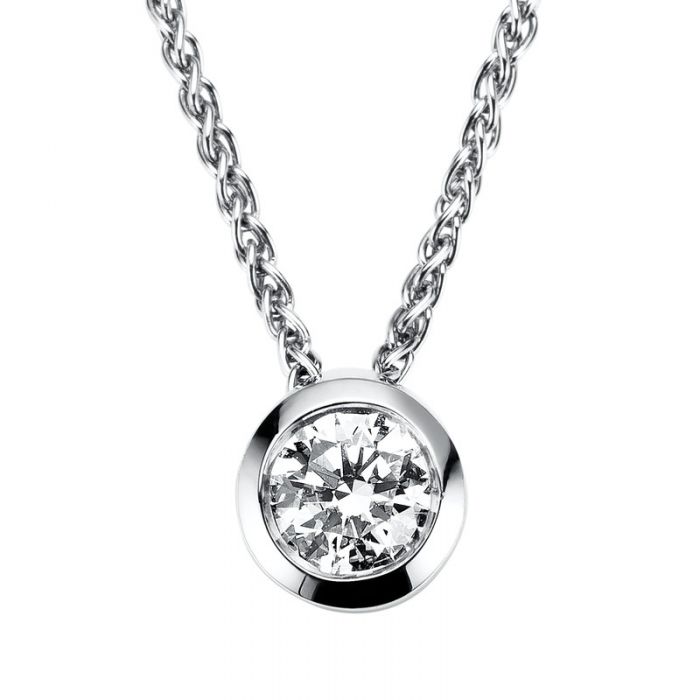 Collier 750/18K Weissgold Diamant 0.25ct. 42 cm
