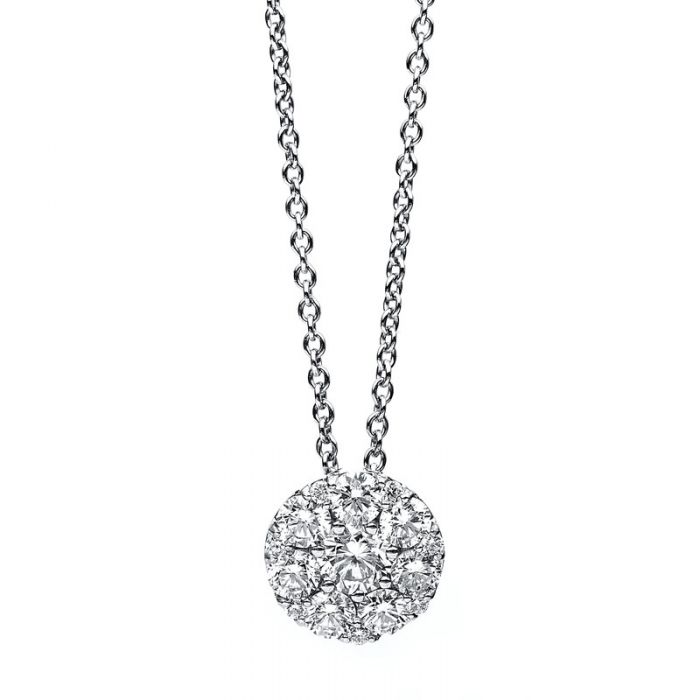 Collier 750/18K Weissgold Diamant 0.71ct. 40 cm