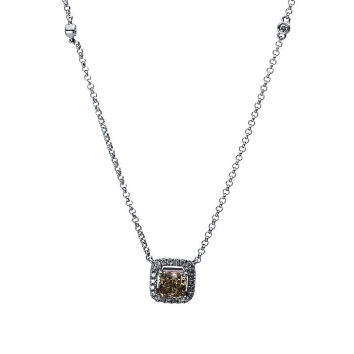 Collier 750/18K Weissgold Diamant 0.73ct. 42 cm