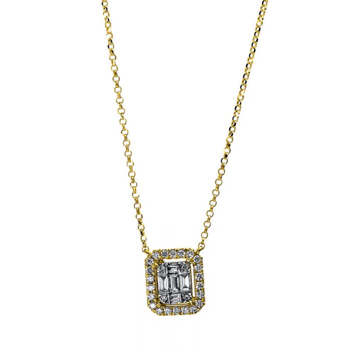 Collier 750/18K Gelbgold Diamant 0.25ct. 43 cm