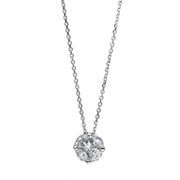 Collier 750/18K Weissgold Diamant 0.33ct. 45 cm