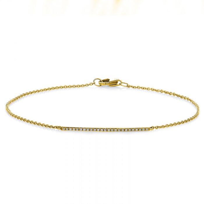Bracelet 585/14K Gelbgold Diamant 0.07ct. 19 cm