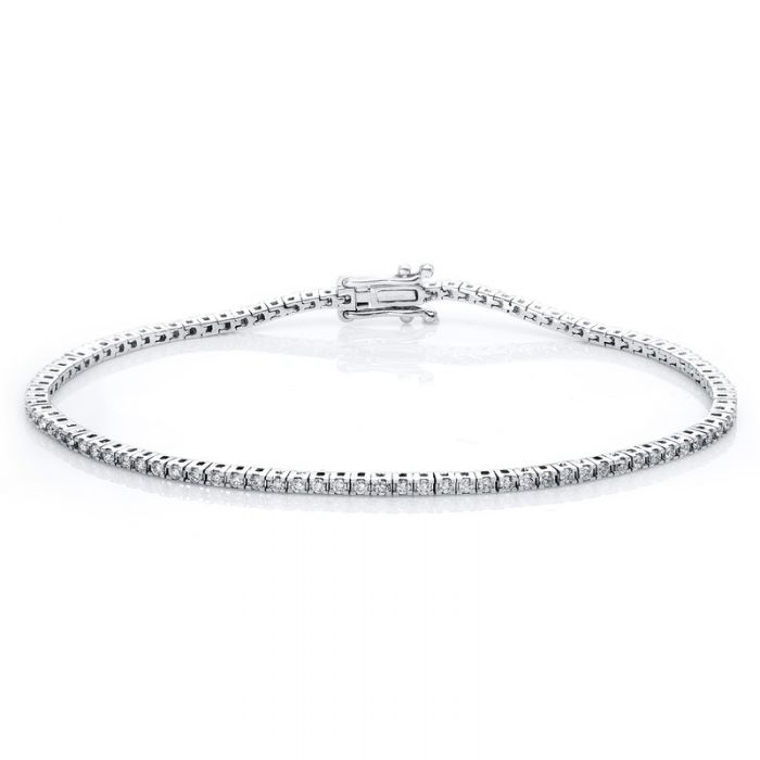 Bracelet 750/18K Weissgold Diamant 0.89ct. 17.5 cm