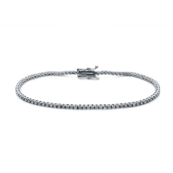 Bracelet 750/18K Weissgold Diamant 1.87ct. 17.5 cm