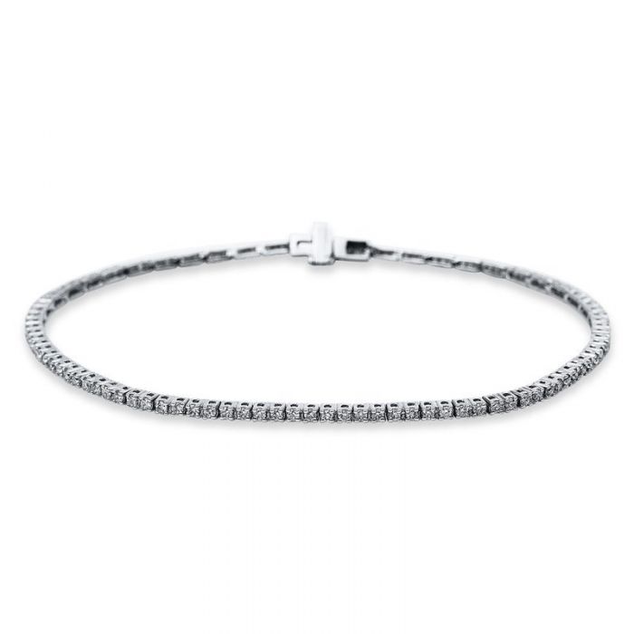 Bracelet 750/18K Weissgold Diamant 1.01ct. 18 cm