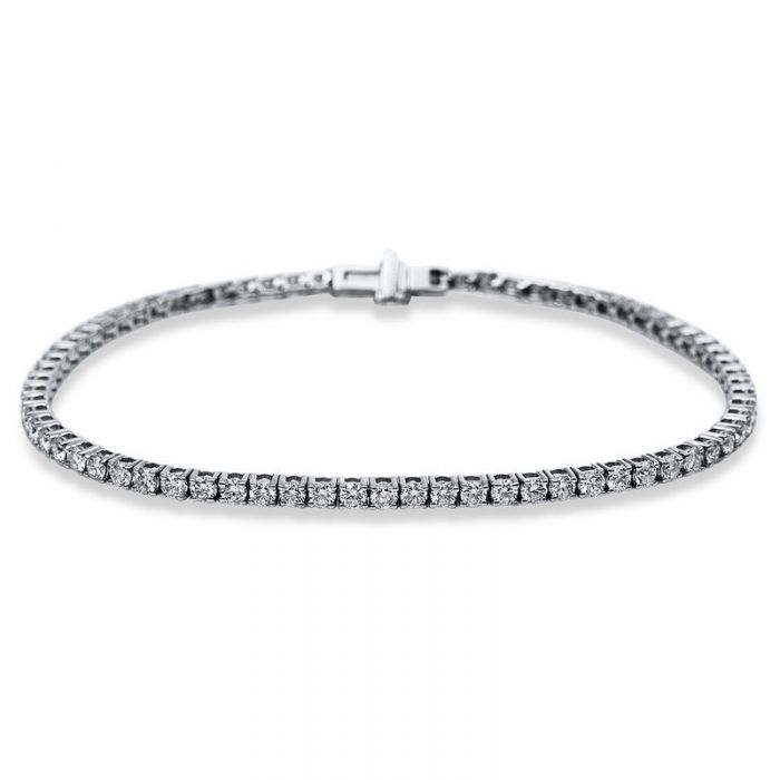 Bracelet 750/18K Weissgold Diamant 3ct. 18 cm