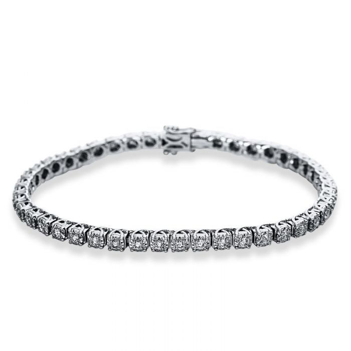 Bracelet or blanc 750/18K diamant 1,6ct. 17,8 cm