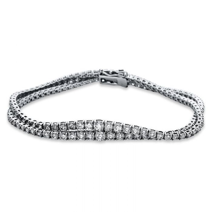 Bracelet or blanc 750/18K diamant 5,68ct. 18,4 cm