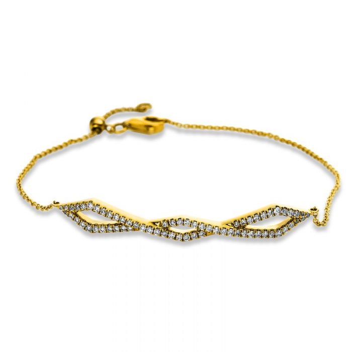 Bracelet 750/18K Gelbgold Diamant 0.32ct. 17.8 cm