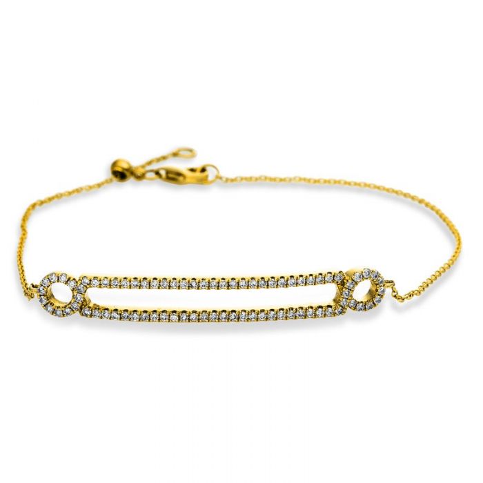 Bracelet 750/18K Gelbgold Diamant 0.38ct. 17.8 cm