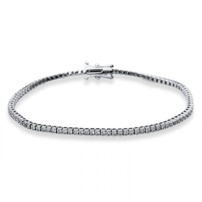 Bracelet or blanc 750/18K diamant 1,4ct. 18 cm