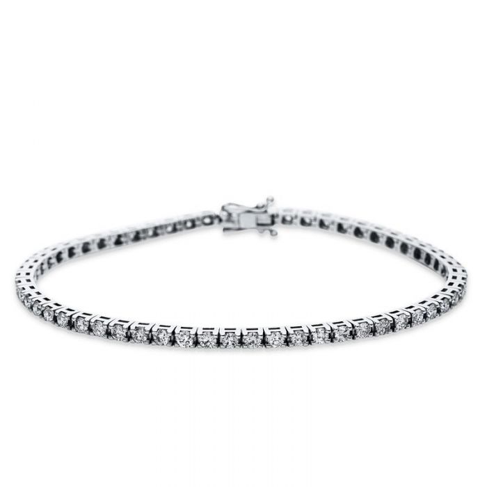 Bracelet or blanc 750/18K diamant 3ct. 18 cm