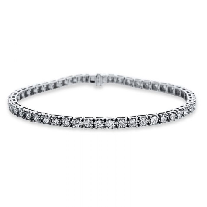 Bracelet 750/18K Weissgold Diamant 3.01ct. 18 cm
