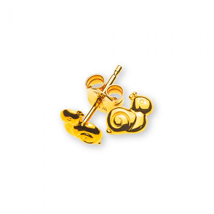 Stud earrings snail yellow gold 750, 7mm