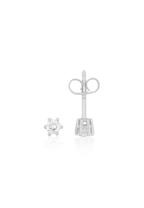 Solitaire earrings 6-handle setting white gold 750 diamonds 0.20ct. 5mm
