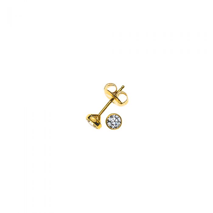 Solitaire earrings frame setting yellow gold 750 diamonds 0.15ct. 5mm