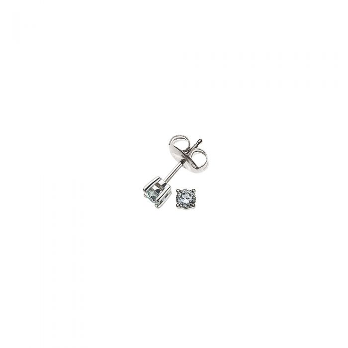 Solitaire earrings 4-handle setting white gold 750 diamonds 0.10ct. 3mm