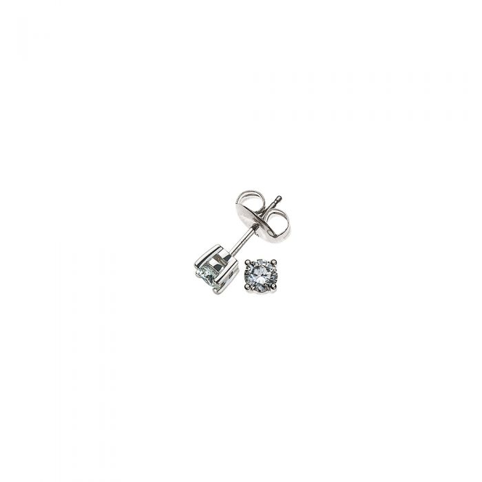 Solitaire earrings 4-handle setting white gold 750 diamonds 0.20ct. 4mm