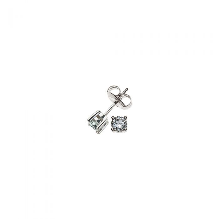 Solitaire earrings 4-handle setting white gold 750 diamonds 0.25ct. 4.5mm