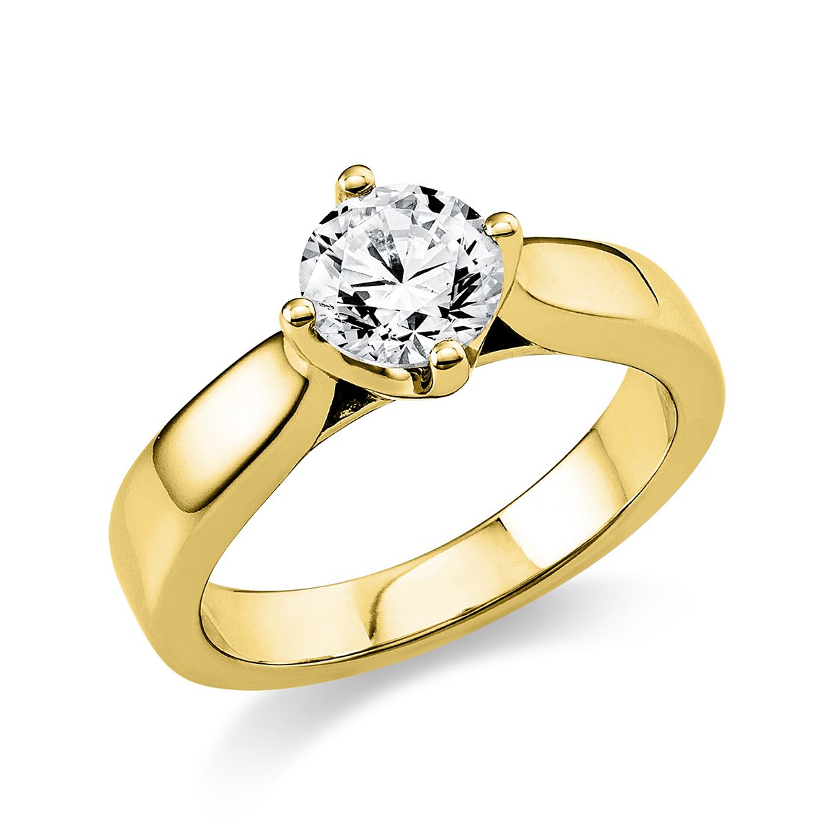 Solitär-Ring  585/14K Gelbgold, Diamant 1 ct.